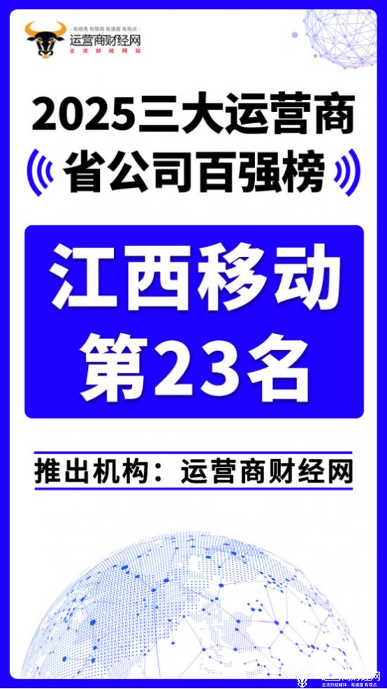 江西移动列“2025三大运营商省公司百强榜”23名！ 年营收接近250亿